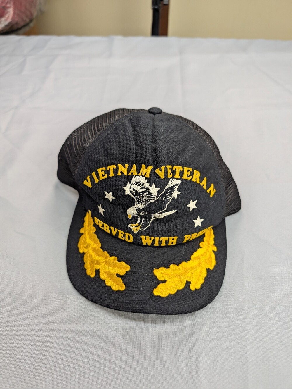 Vietnam Veteran Hat Eagle Scrambled Eggs Mesh Trucker Cap